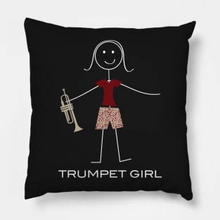 Funny Womens Trumpet Girl Pillow