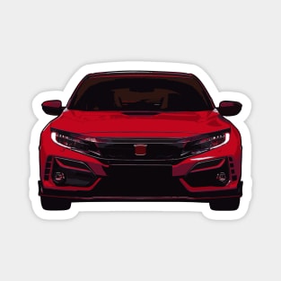 Red Civic Type R Illustration Magnet