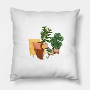 House Plants Illustration 30 Pillow