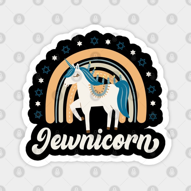 Jewnicorn Jewish Unicorn Menorah Hanukkah Magnet by ThriceCursedPod