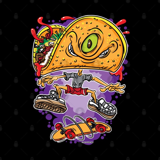 Taco Skateboarder by eShirtLabs