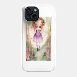 Little Redhead in Purple Phone Case