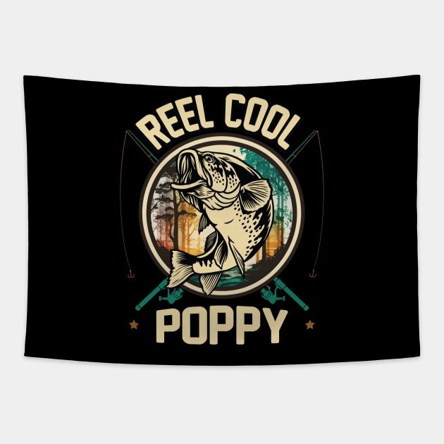 Reel Cool Poppy Fishing Gift Tapestry by ryanjaycruz