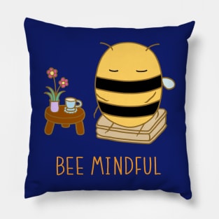Bee Mindful - Midnight Blue Pillow