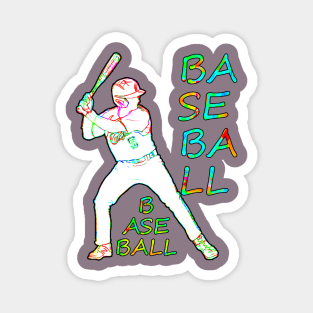 Baseball meets Flower Power Magnet