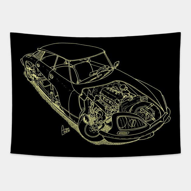 DS 21 light line art Tapestry by Andres7B9