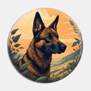 Belgian Malinois In Nature Pin