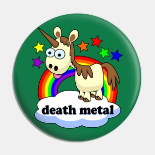 death metal unicorn Pin