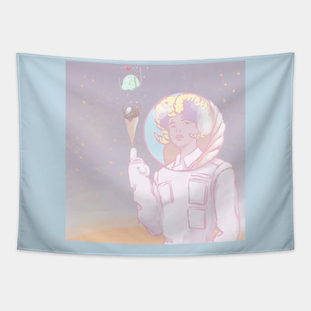 Ice cream in space Tapestry by tommyibrado