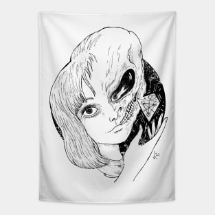 Out of this world (black print) Tapestry