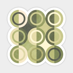 Geometric Shapes Olive Green Circles Magnet