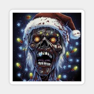 Zombie Santa Claus with lights Magnet