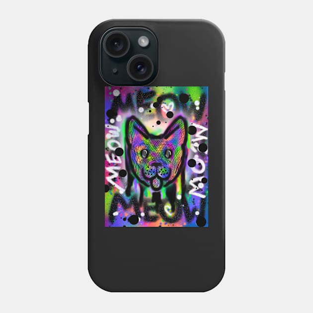 Spray Paint Cat V7 Phone Case by IgorAndMore