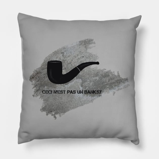 Ceci n'est pas un Banksy Pillow by Jeffw