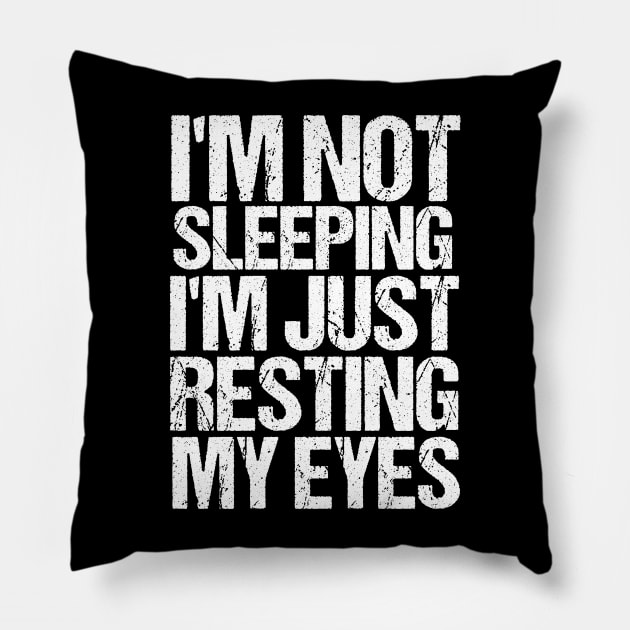 I'm Just Resting My Eyes Funny Balding Dad BOD Pillow by Emouran