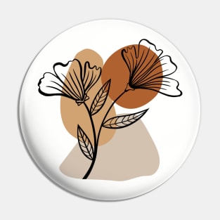 Minimal Modern  Abstract Shapes  flower  Warm Tones  Design Pin