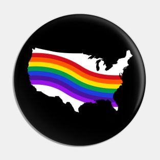 Gay Flag - America Map Pin