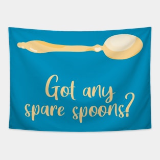 Got Any Spare Spoons? (Spoonie Awareness) - Light Orange Tapestry