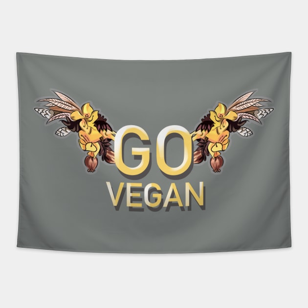 Go Vegan! 🌱 Tapestry by JulietFrost