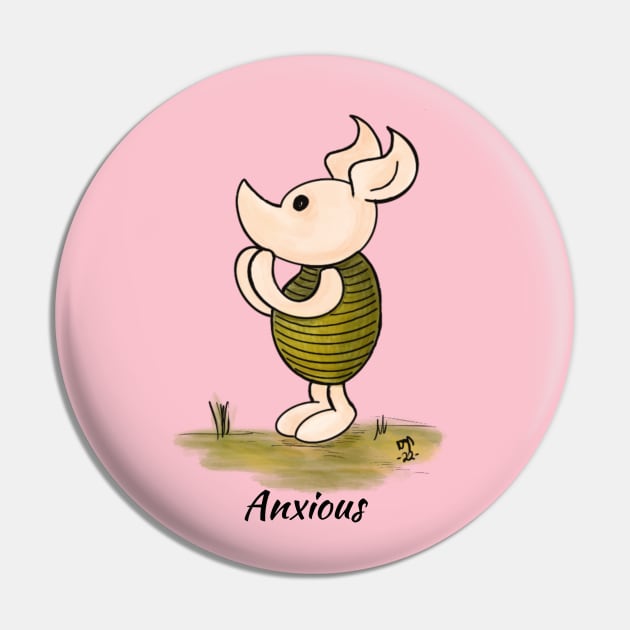 Anxious - Piglet Pin by Alt World Studios