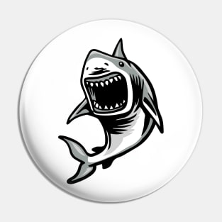 Great White Shark Bite Logo Pin