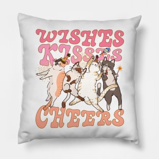 Dancing Cats Christmas New Years Eves Party Cat Moms Dads Pillow