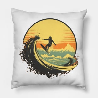 Taking it back to the old school with this vintage retro surfer skater design Pillow