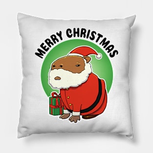 Merry Christmas Grumpy Capybara Santa Pillow