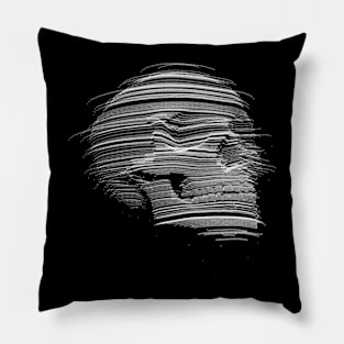 Minimalist Glitch Point: Skull Pillow