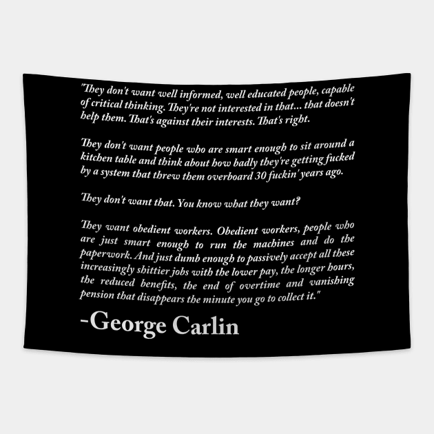 George Carlin Quote Tapestry by n23tees