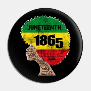 Juneteenth African American Flag Melanin Afro Artwork Women Pin