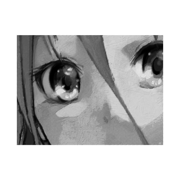 Anime Girl Eyes Black And White Acrylic Kids Hoodie Teepublic