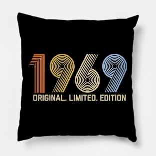 Vintage 1969 Birthday Retro 1969 For Men Women born in 1969 Pillow