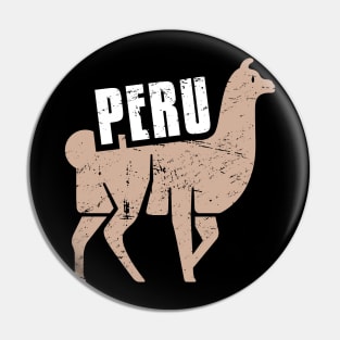 Retro Peruvian Peru Alpaca Pin