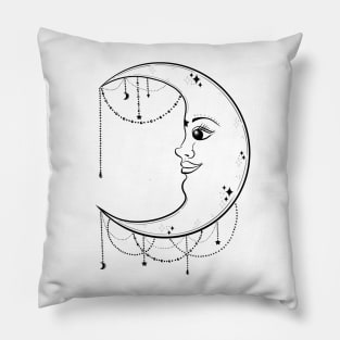 Tattoo style moon Pillow