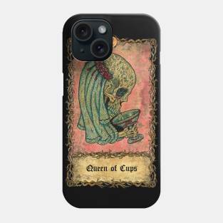 Queen Of Cups. Eternal Bones Tarot Design (Colorful) Phone Case