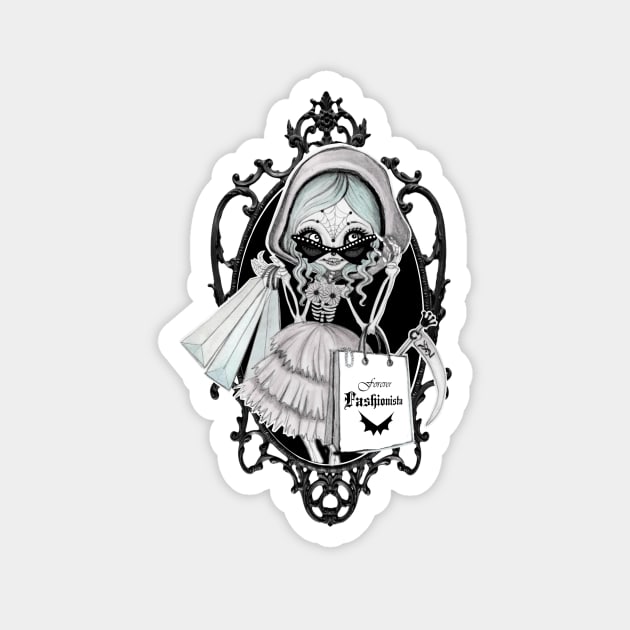 The fashionista grim reaper Magnet by mapetitepoupee