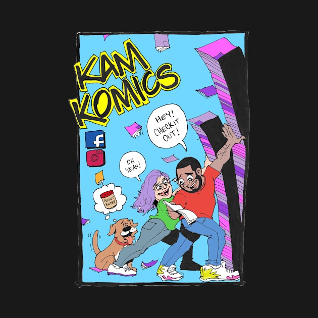 Kam Komics_follow Kam Komics_tshirt by Kam Komics 