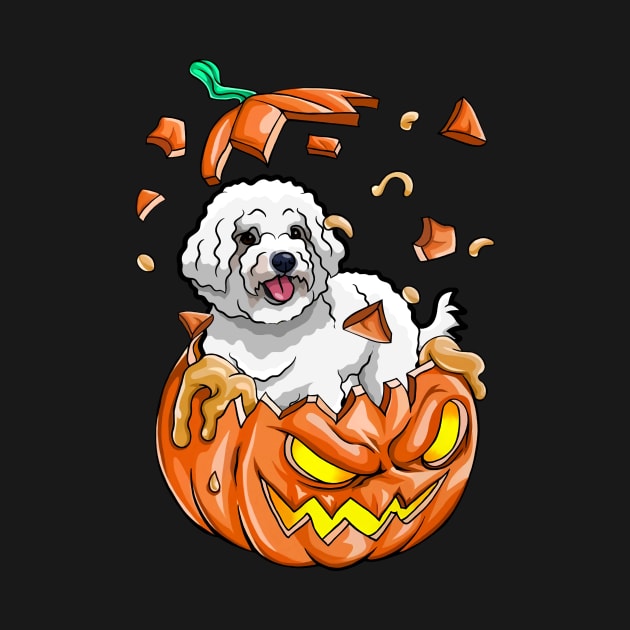 Poodle In The Pumpkin tshirt halloween costume funny gift t-shirt by American Woman