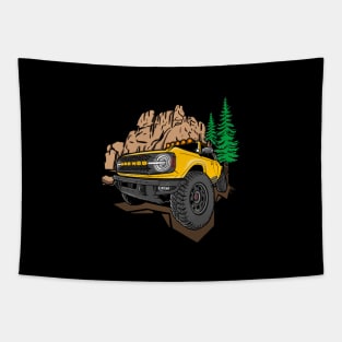 Ford Bronco Design - Yellow Bronco Tapestry