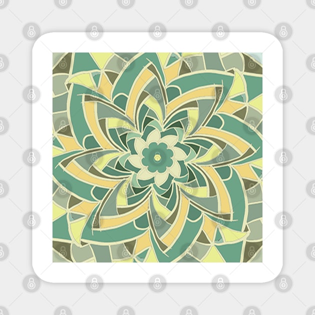 St Patrick's Day Green Mandala Pattern Inspirational Floral Magnet by tamdevo1