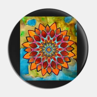 bright floral mandala Pin