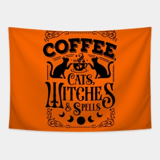 Coffee cats witches Tapestry