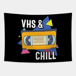 VHS and Chill Funny Retro VHS Tape Gift Tapestry