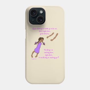 Throw your hands up - darker complexion, lila dress Phone Case