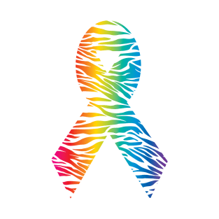 Awareness Ribbon - Rainbow Stripe T-Shirt