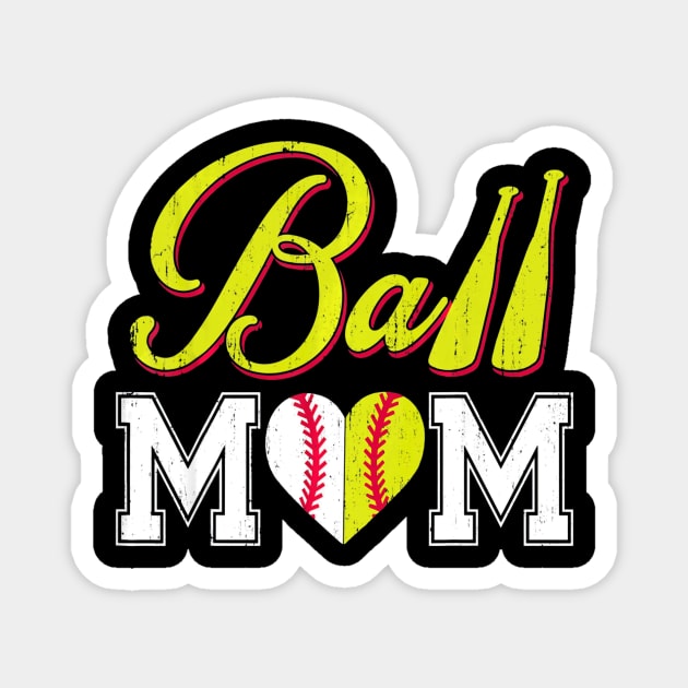 Funny Ball Mom Softball Baseball Magnet by Vigo