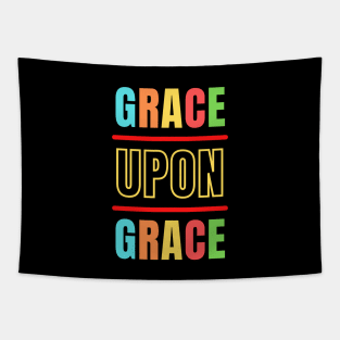 Grace Upon Grace | Christian Typography Tapestry