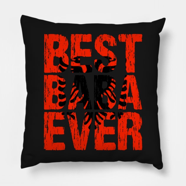Best Baba Ever Albanian Dad Father Albania Eagle Flag Distressed Gift Pillow by Nirvanibex