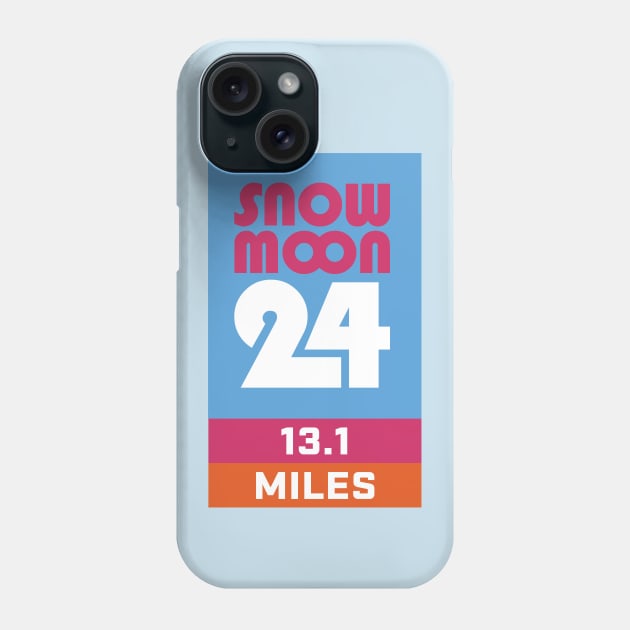 Snow Moon 24 - 13.1 Miles Half Marathon Phone Case by PodDesignShop